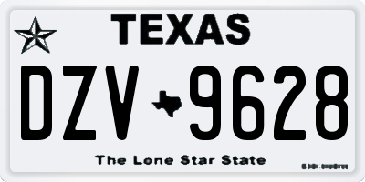 TX license plate DZV9628