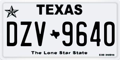 TX license plate DZV9640