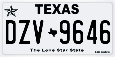TX license plate DZV9646