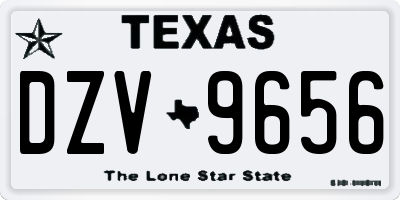 TX license plate DZV9656