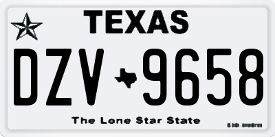 TX license plate DZV9658