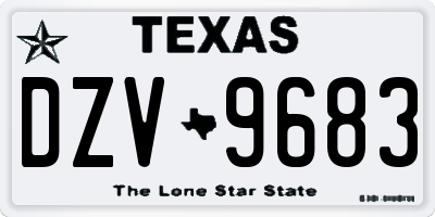 TX license plate DZV9683