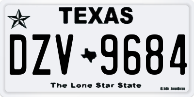 TX license plate DZV9684