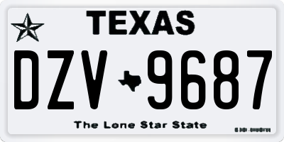 TX license plate DZV9687