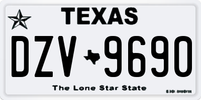 TX license plate DZV9690