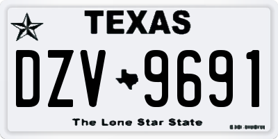 TX license plate DZV9691