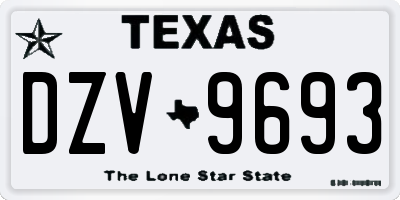 TX license plate DZV9693