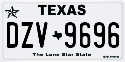 TX license plate DZV9696