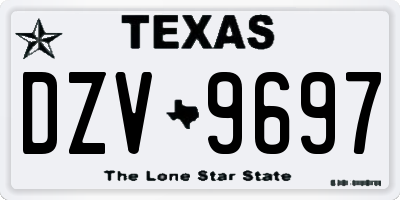 TX license plate DZV9697
