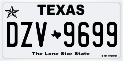 TX license plate DZV9699