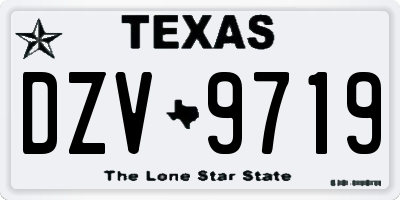 TX license plate DZV9719