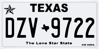 TX license plate DZV9722