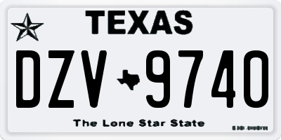 TX license plate DZV9740