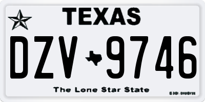 TX license plate DZV9746