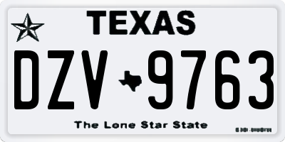 TX license plate DZV9763