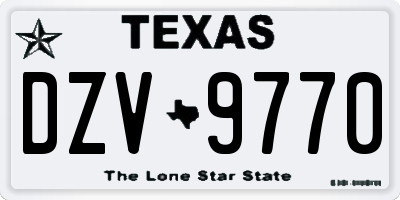 TX license plate DZV9770