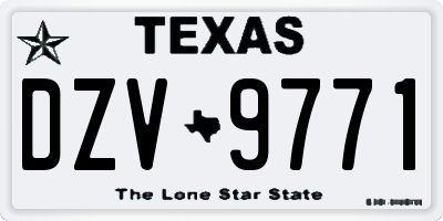 TX license plate DZV9771