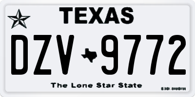 TX license plate DZV9772