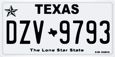 TX license plate DZV9793