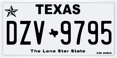 TX license plate DZV9795
