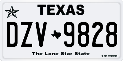 TX license plate DZV9828