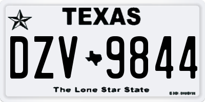 TX license plate DZV9844