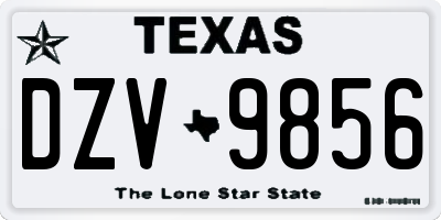 TX license plate DZV9856