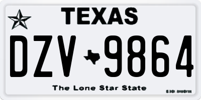 TX license plate DZV9864