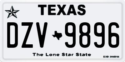 TX license plate DZV9896