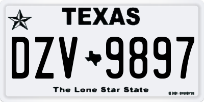 TX license plate DZV9897