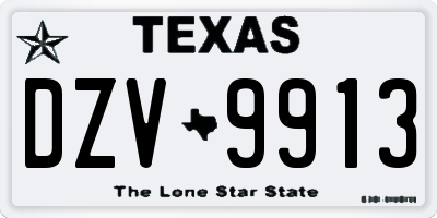 TX license plate DZV9913