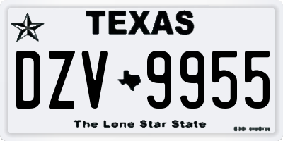 TX license plate DZV9955
