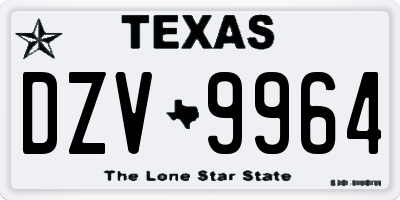 TX license plate DZV9964