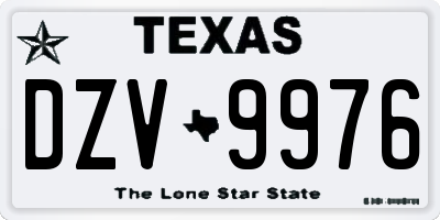 TX license plate DZV9976