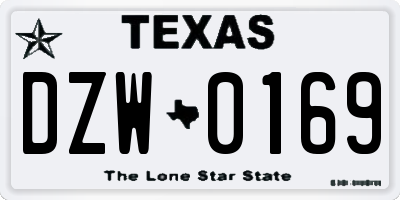 TX license plate DZW0169