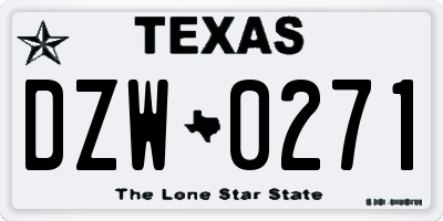 TX license plate DZW0271