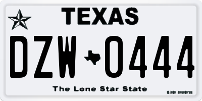 TX license plate DZW0444