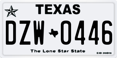 TX license plate DZW0446