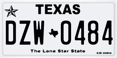 TX license plate DZW0484