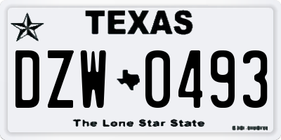 TX license plate DZW0493
