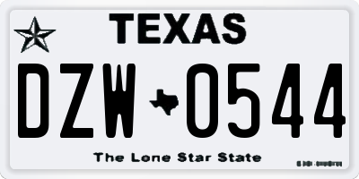 TX license plate DZW0544