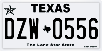 TX license plate DZW0556