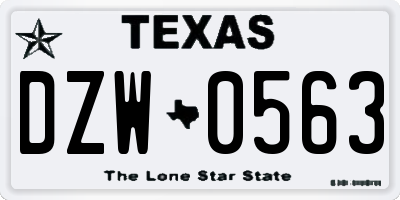 TX license plate DZW0563