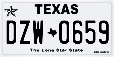 TX license plate DZW0659