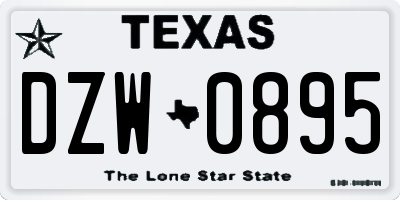 TX license plate DZW0895