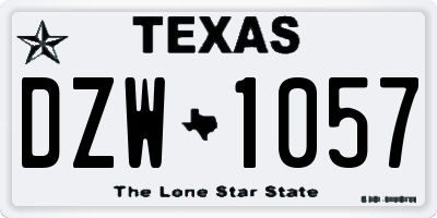 TX license plate DZW1057