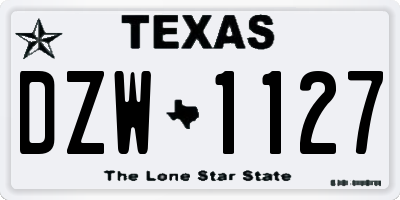 TX license plate DZW1127