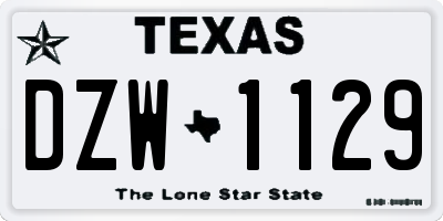 TX license plate DZW1129