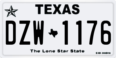 TX license plate DZW1176