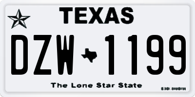 TX license plate DZW1199
